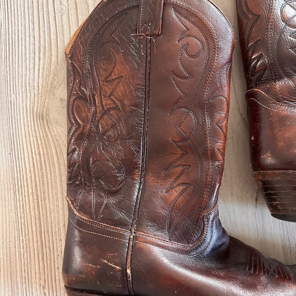 Dan post Milwaukee Classic Brown Leather Cowboy Boots size 10D - Picture 2 of 15